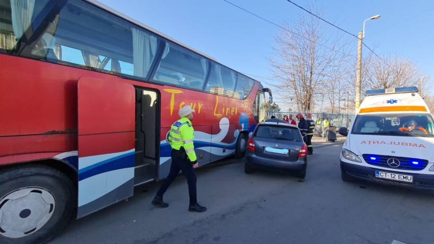 Accident de autocar. Foto: ZIUA de Constanța