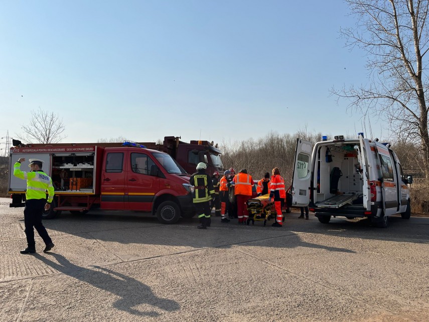 Fotografie de la accidentul rutier, foto: ISU Delta Tulcea