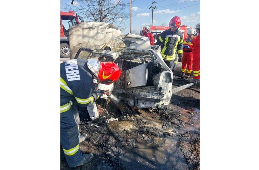 Accident rutier mortal în județul Arad. Foto: ISU Arad