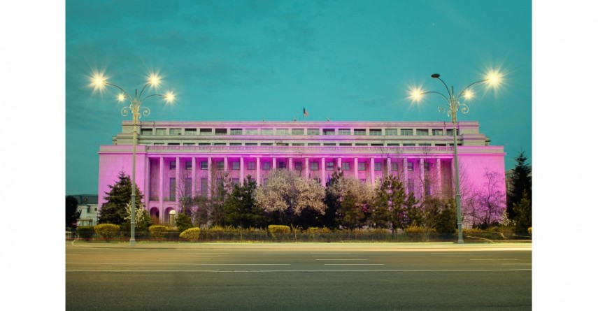 Guvernul României, iluminat în mov, de Ziua Mondială de Luptă împotriva Epilepsiei. Sursa foto: Guvernul României
