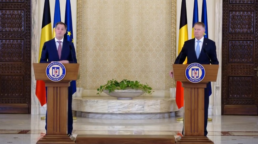 Președintele României Klaus Iohannis și premierul Regatului Belgiei, Alexander De Croo. Foto: facebook/Administrația Prezidențială