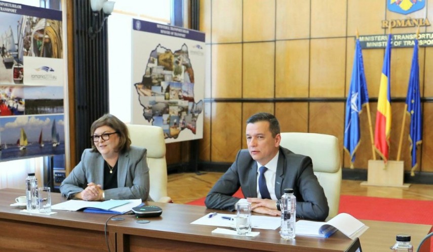 Ministrul Sorin Grindeanu și Adina Vălean. Foto: Facebook/Sorin Grindeanu