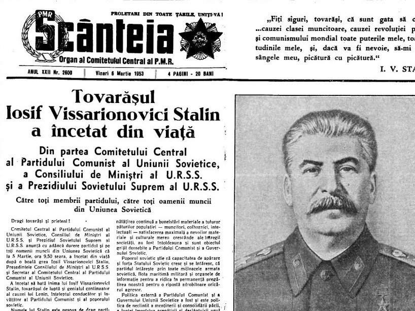 Ziarul Sânteia, 6 martie 1953 - Moartea lui Stalin