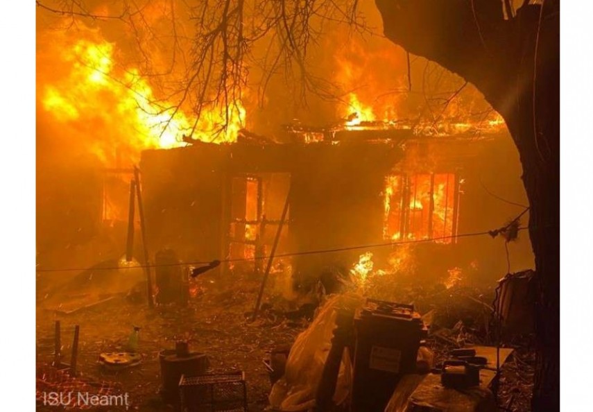 Imagine de la locul incendiului Foto ISU Neamț