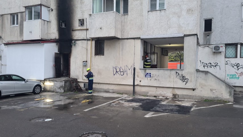 Incendiu bd Tomis. Foto: ISU Dobrogea