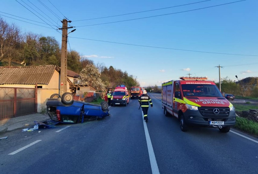 Accident în județul Hunedoara. Foto: Facebook/ISU Hunedoara