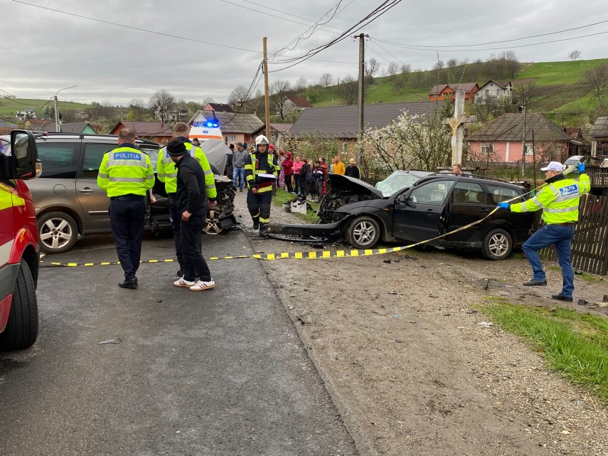 Accident Dumitra, județul Bistrița Năsăud. Foto: IPJ Bistrița Năsăud