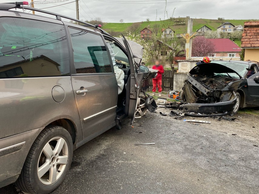 Accident Dumitra, județul Bistrița Năsăud. Foto: IPJ Bistrița Năsăud