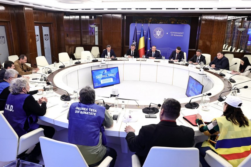 Premierul Nicolae-Ionel Ciucă a avut consultări cu reprezentanții Confederației Sindicale Meridian. Foto: Facebook/Guvernul României