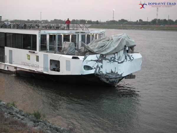 Accident naval pe Dunăre. Foto: Facebook/Ministerstvo dopravy a výstavby SR 