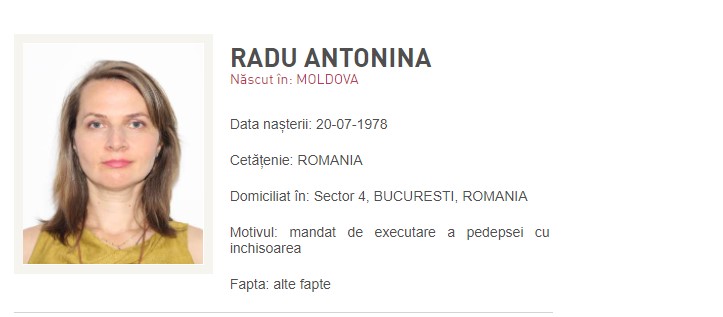 Antonina Radu. Foto: Poliția Română