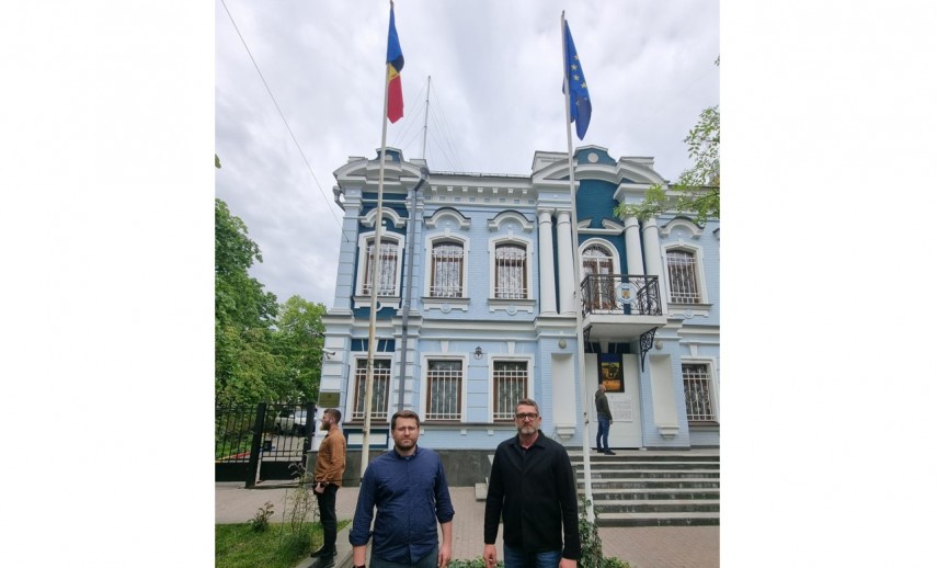 Ambasada României în Ucraina. Foto: Twitter/Bogdan Aurescu