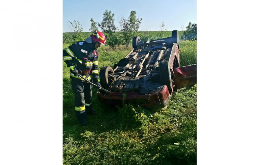 Accident rutier în județul Giurgiu. Foto: ISU Giurgiu