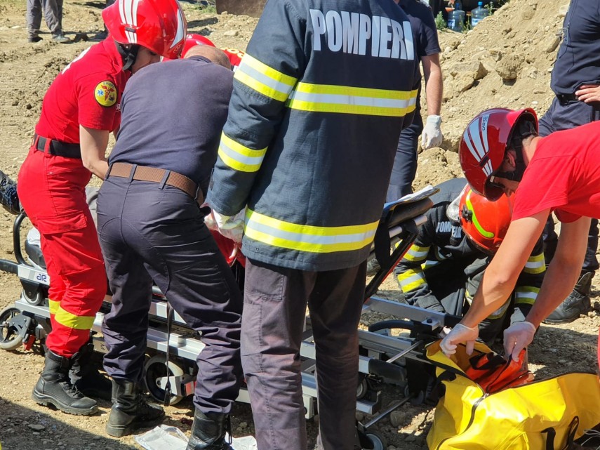 Accident balastieră. Foto: ISU Prahova