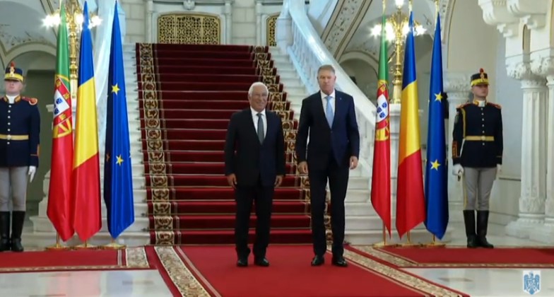 Premierul Republicii Portugheze, Antonio Costa, a fost primit la Palatul Cotroceni, de preşedintele Klaus Iohannis. Foto+video: Administrația Prezidențială