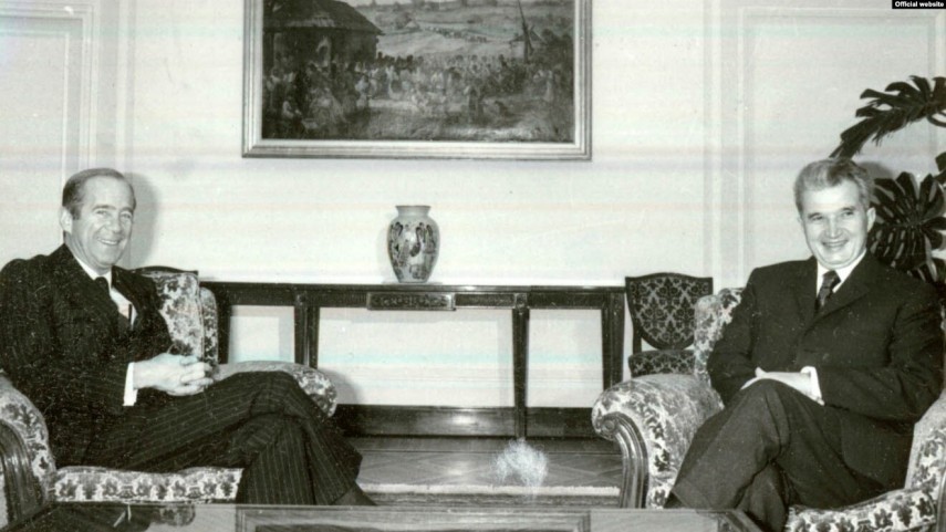 Ambasadorul Franței, Jean-François Poncet, primit de Nicolae Ceaușescu în 1978. Sursa foto: Fototeca online a comunismului românesc; cota: 376/1978