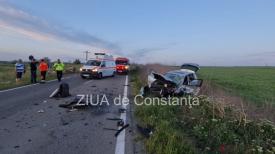 Accident rutier grav în Nazarcea, județul Constanța. O mașină ruptă în două (GALERIE FOTO+VIDEO)         