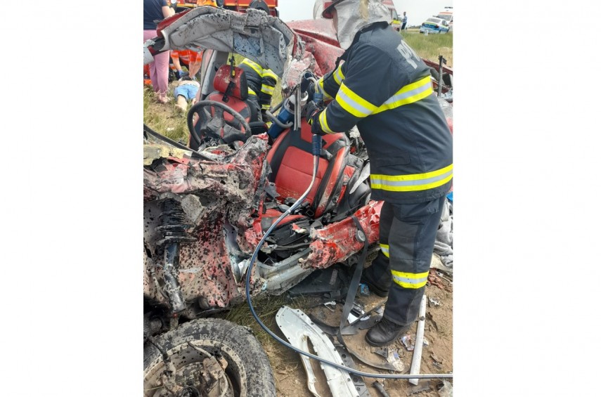 Accident rutier mortal în județul Brăila. Foto: ISU Brăila