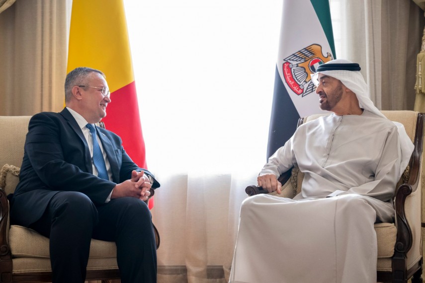 Premierul Nicolae Ciucă și A.S. Șeicul Mohamed bin Zayed Al Nahyan, președintele E.A.U. Foto: facebook/Guvernul României