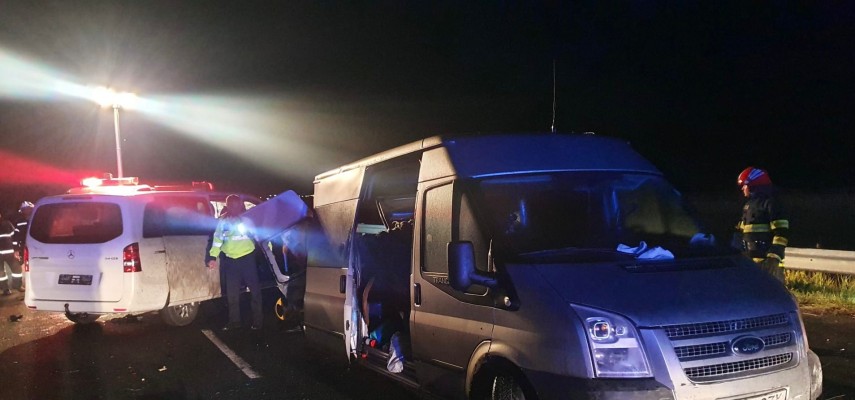 Accident rutier grav pe Autostrada A1. Foto: ISU Arad