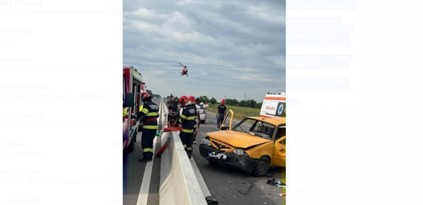 Accident mortal. Foto: ISU Giurgiu