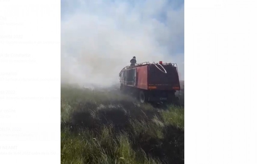 Incendiu Smârdan. Foto: ISU Delta