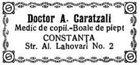 ​#GhidDobrogean1924: Reclame interbelice de la malul mării - doctor Aristide Karatzali, „medic de copii și boale de piept“  