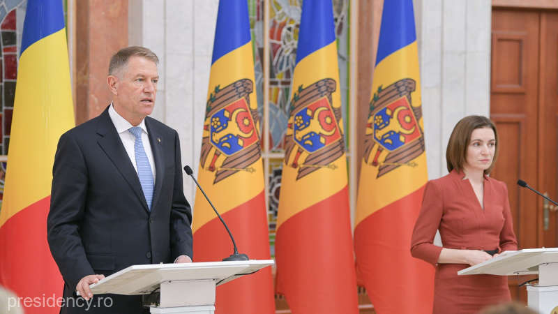 Preşedintele Klaus Iohannis şi preşedintele Republicii Moldova, Maia Sandu. Foto: Administraţia Prezidenţială