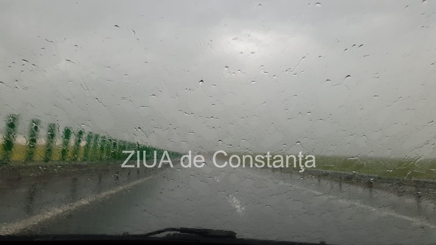 Ploaie pe Autostrada. Foto: ZIUA de Constanța