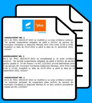 Astăzi se decide soarta tarifelor la parcare pe timp de noapte în municipiul Constanța. Iată amendamentele consilierilor USR  