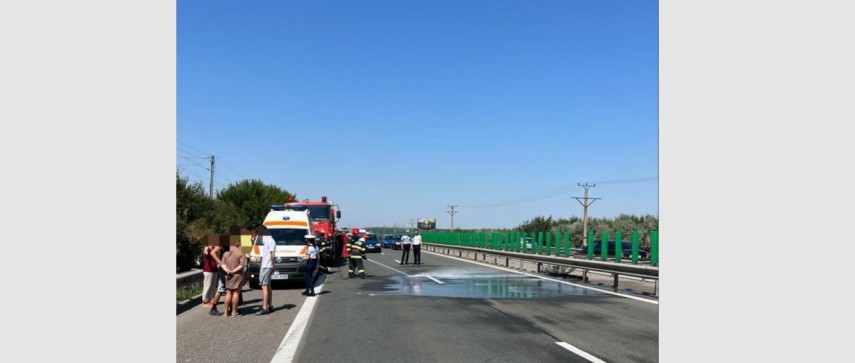 Accident autostrada. foto: ISU Ialomița