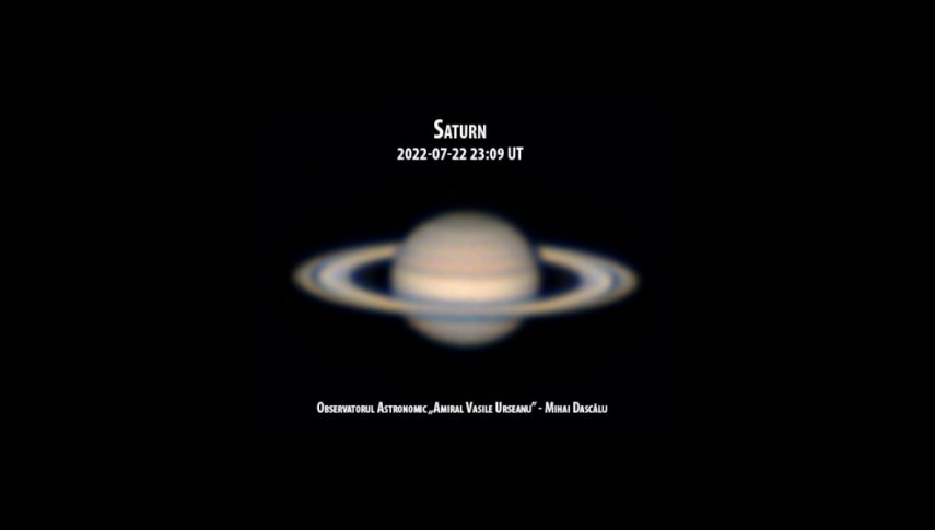 La mijlocul lunii august planeta Saturn se află la cea mai mică depărtare de Pământ, foto: Facebook/ Observatorul Astronomic „Amiral Vasile Urseanu”