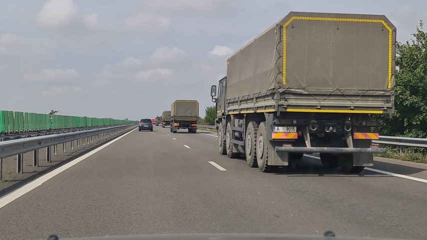 Convoi militar, A2, kilometrul 83. Sursă foto: ZIUA de Constanța