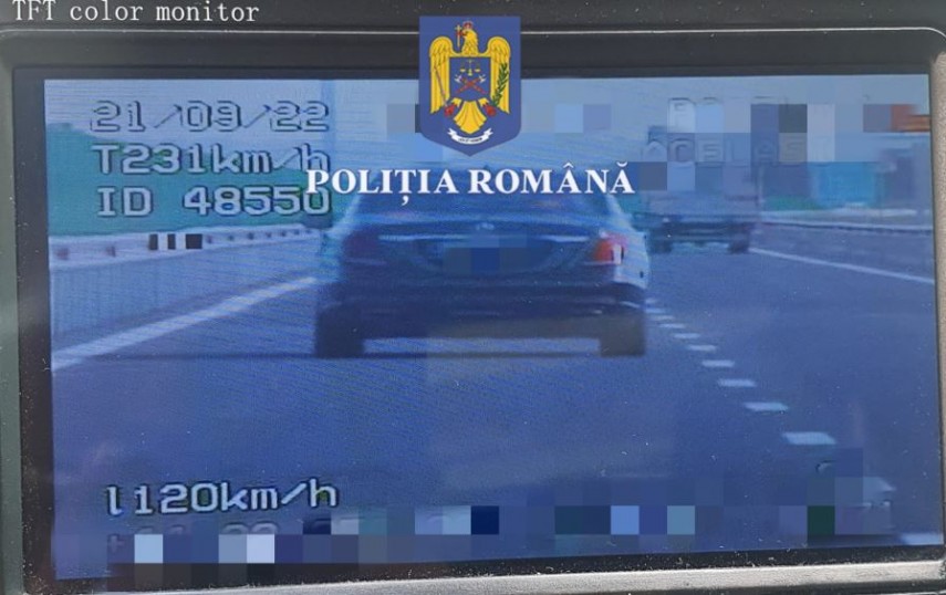 Record de viteză, foto: Poliția Română 