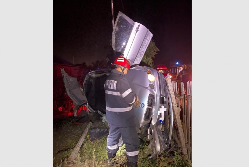 Accident la Urlați. Foto: ISU Prahova