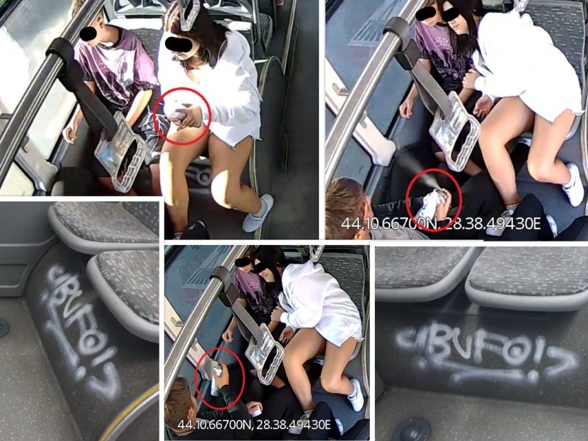 Autobuz vandalizat. foto: facebook/CT Bus