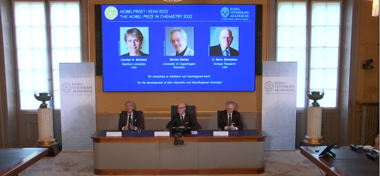 Cercetatorii Carolyn R. Bertozzi, Morten Meldal si K. Barry Sharpless au primit premiul Nobel pentru chimie (VIDEO)