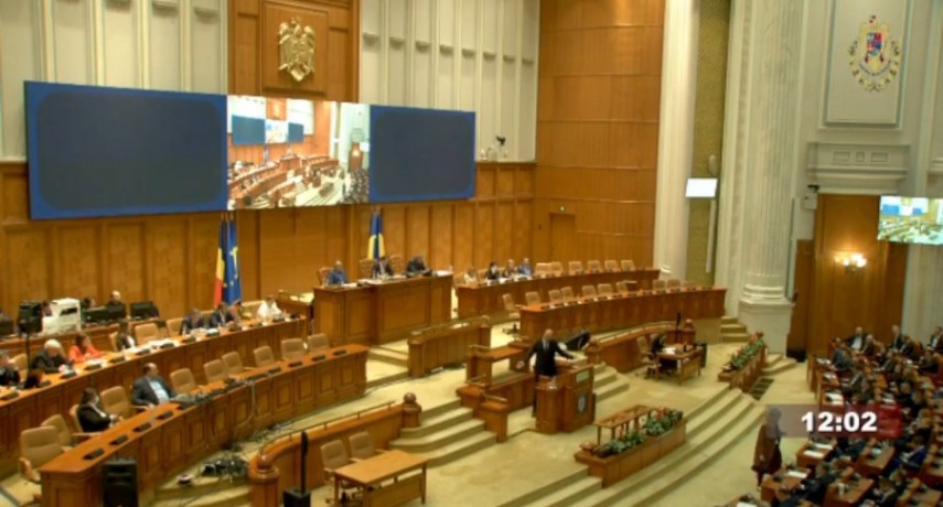 Moțiune în Parlament. Foto: Facebook/Parlamentul României