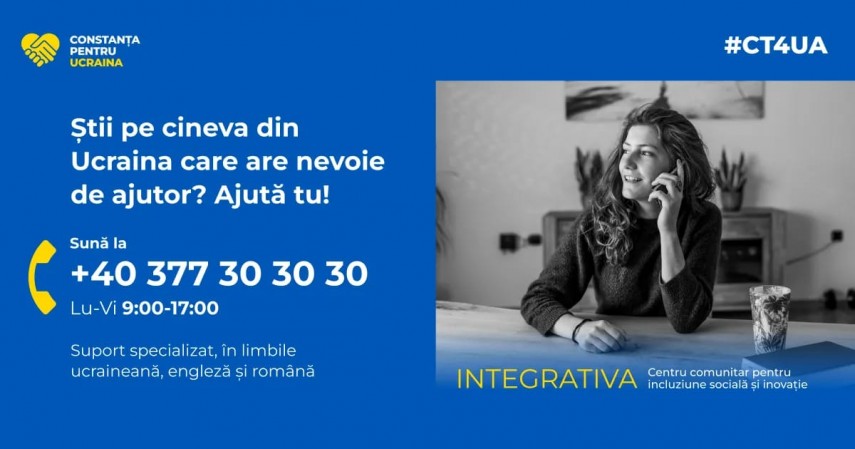 Call-Center pus la dispozitia persoanelor stramutate din Ucraina care locuiesc in judetul Constanta