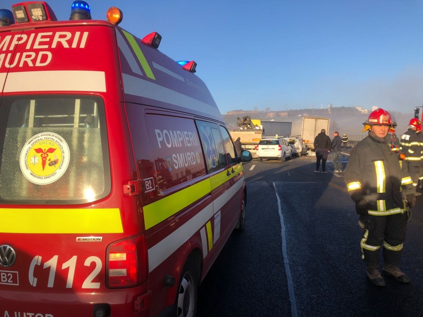 Accident pe autostrada. foto: ISU Cluj