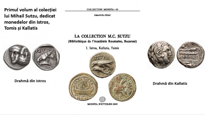 Primul volum al colecției lui Mihail Sutzu, dedicat monedelor din Istros, Tomis și Kallatis. Sursa foto: Academia Română