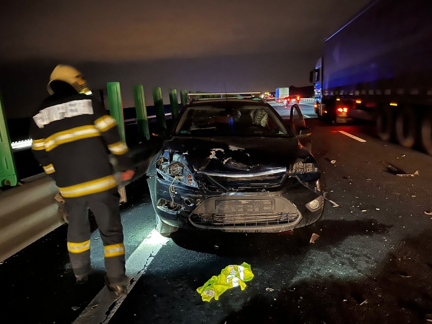 Accident pe autostradă. Foto: ISU Dobrogea