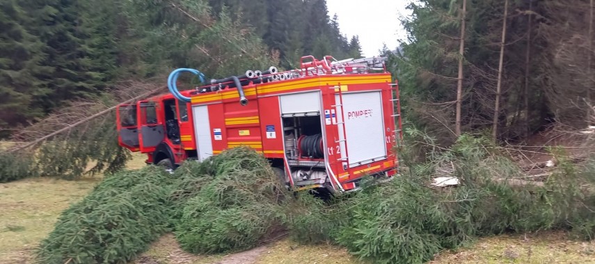 Accident cu masina de pompieri. Foto: ISU Harghita