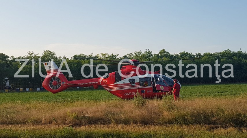 Doua persoane ranite intr-un grav accident rutier intre localitatile Techirghiol si Movilita. Intervine elicopterul SMURD