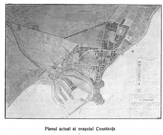 Plan Constanța 1924. Sursă foto: „Constanţa şi Techirghiol, 1924: ghid ilustrat pentru vizitatori” de de Th. Ionescu și I. N. Duployen 