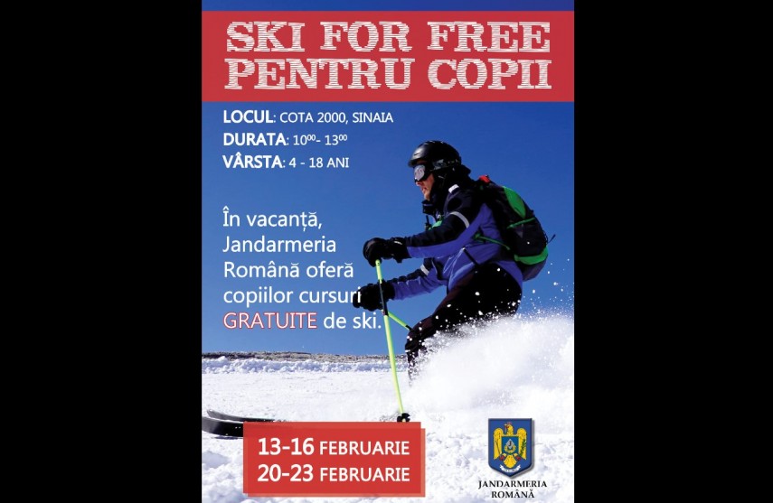 Curs de ski. Foto: Jandarmeria Română