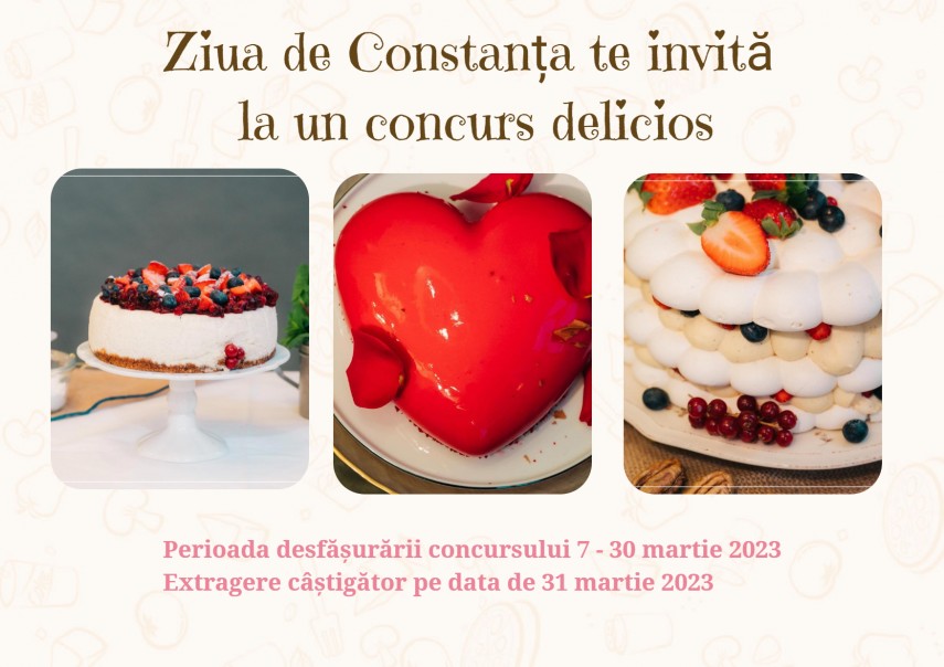 Concurs: ZIUA de Constanta impreuna cu cofetaria Lia Dulce si Sarat va invita la un concurs delicios.  Afla cum poti castiga un tort