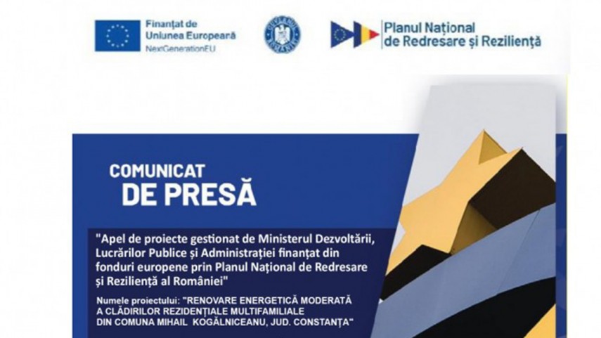 Comunicat de presa: Apel de proiecte gestionat de MDLPA finantat din fonduri europene prin Planul National de Redresare si Rezilienta al Romaniei“  