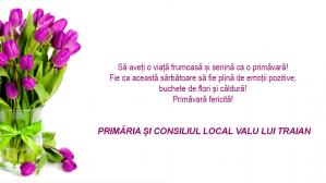 Primăria şi Consiliul Local Valu lui Traian vă urează o primăvară fericită!