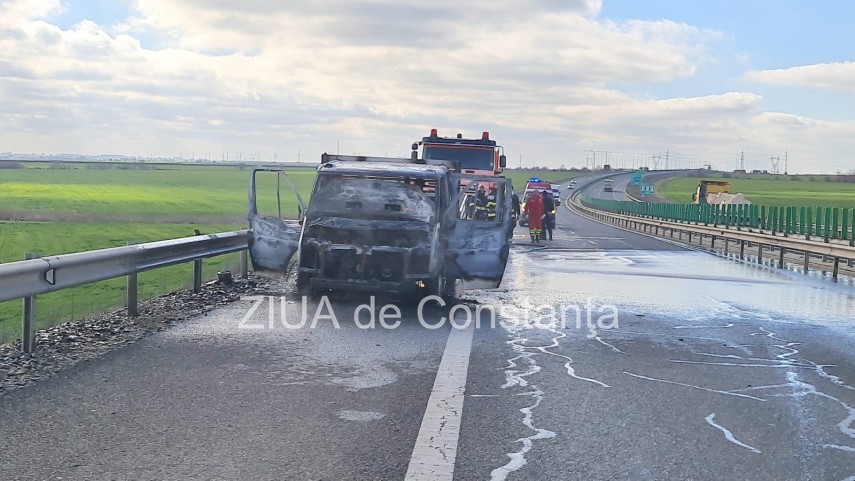 Incendiu pe autostrada